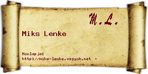 Miks Lenke névjegykártya